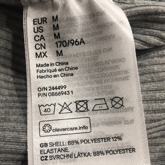 DIVIDED BY H&M WOMNE'S LONG SLEEVE PUFF SHOULDER DRESS GRAY SIZE MEDIUM - Picture 5 of 5